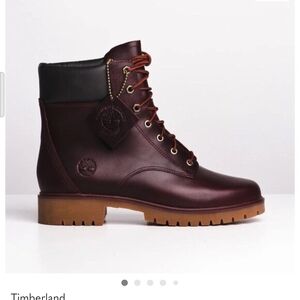 Timberland Jane 6" Burgundy Leather Boots, Waterproof- Size 9.5(W)